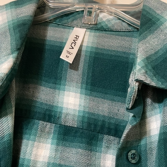 RVCA women’s teal green flannel shirt. US women’s medium - Picture 2 of 2
